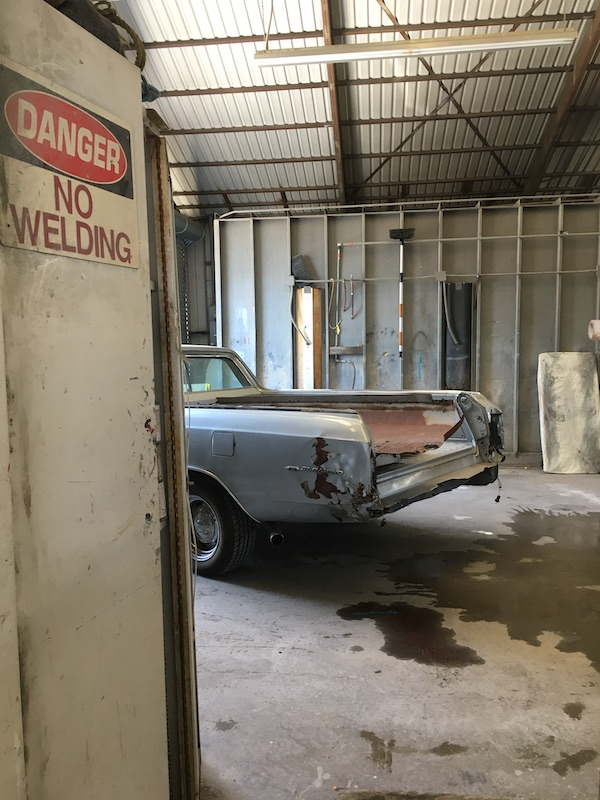 rear end of a damaged chevy el camino